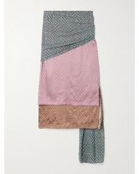 Dries Van Noten - Gathered Draped Layered Printed Satin Midi Skirt - Lyst