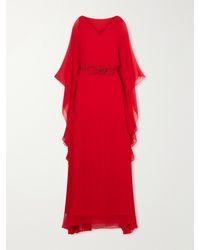 ANDRES OTALORA - Gesto Continuo Silk-Chiffon Maxi Dress - Lyst