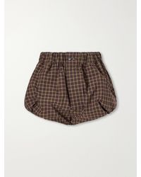 Marni - Checked Cotton Mini Shorts - Lyst