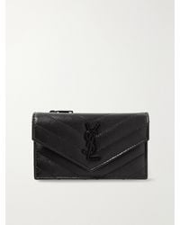 Saint Laurent - Monogramme Quilted Textured-Leather Wallet - Lyst