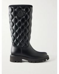 Moncler - Kickstream Quilt Knee-High Rubber Boots - Lyst