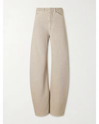 Lemaire - High-Rise Cotton-Twill Wide-Leg Pants - Lyst