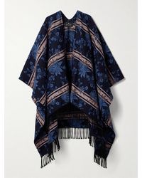 Etro - Fringed Wool And Cotton-Blend Jacquard Wrap - Lyst
