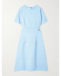 Dolce & Gabbana - Kleid Aus Tweed Aus Einer Wollmischung Mit Verzierung Und Fransen - Lyst