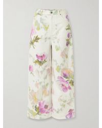 Loewe - Floral-Print High-Rise Straight-Leg Jeans - Lyst