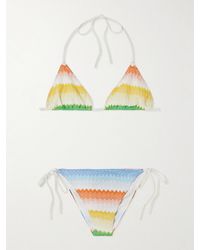 Missoni - Mare Striped Metallic Crochet-Knit Triangle Bikini - Lyst