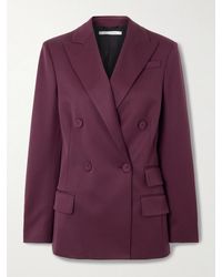 Another Tomorrow - Double-Breasted Wool-Blend Blazer - Lyst