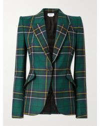 McQueen - Blazer Aus Kariertem Woll-Twill - Lyst