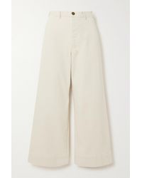The Great The Seafair Cropped High-rise Wide-leg Jeans - Multicolour