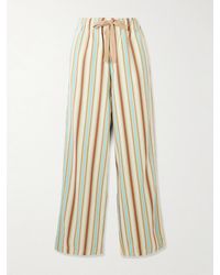 Sanderlak - Striped Poplin Wide-Leg Pants - Lyst