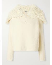 Loewe - Logo-Embroidered Wool-Blend Sweater - Lyst