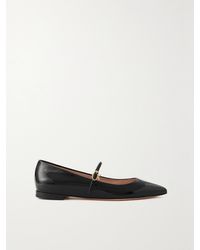 Gianvito Rossi - Vernice Patent-Leather Mary Jane Point-Toe Flats - Lyst