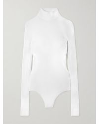 Alaïa - Ribbed-Knit Turtleneck Bodysuit - Lyst