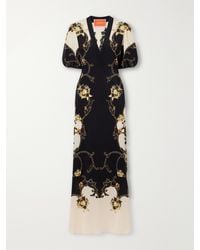 La DoubleJ - Marlene Floral-Print Silk-Crepe Maxi Dress - Lyst