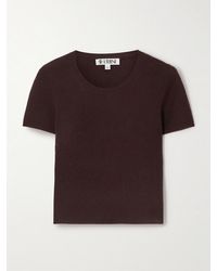 ÉTERNE - Baby Tee Cropped Ribbed Cashmere T-Shirt - Lyst