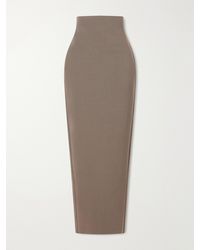 Rick Owens - Dirt Pillar Stretch Wool-Blend Midi Skirt - Lyst