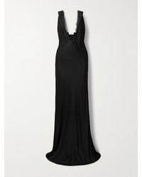 Brandon Maxwell - The Malone Lace-Trimmed Twill Gown - Lyst