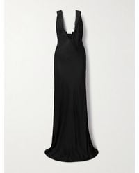 Brandon Maxwell - Robe Du Soir En Serge À Finitions En Dentelle The Malone - Lyst