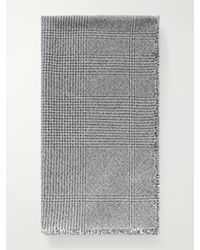 Johnstons of Elgin - Scalpay Frayed Checked Wool And Cashmere-Blend Scarf - Lyst