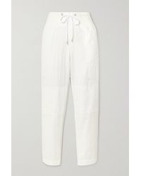 James Perse Cropped Woven Track Trousers - White