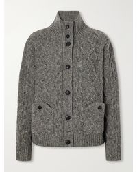 Blazé Milano - Elfe Joni Cable-Knit Wool-Blend Cardigan - Lyst