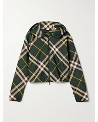 Burberry - Verkürzte Jacke Aus Kariertem Twill Mit Kapuze - Lyst