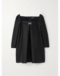 Versace - Embellished Pleated Wool And Silk-Blend Faille Mini Dress - Lyst