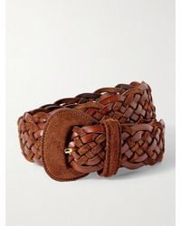 Anderson's - Leather And Suede Woven Waist Belt - Lyst