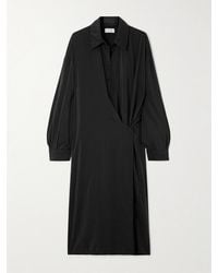 Lemaire - Twisted Crinkled Silk-Blend Wrap Midi Dress - Lyst