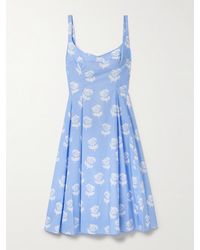 Marni - Midikleid Aus Baumwollpopeline Mit Blumenprint Und Falten - Lyst