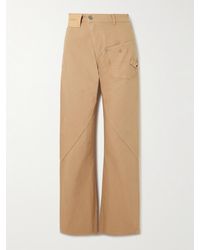 JW Anderson - Twisted Asymmetrische Hose Aus Baumwoll-Canvas Mit Stickerei - Lyst