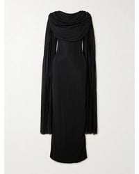 Maygel Coronel - Batista Maxikleid Aus Stretch-Jersey Mit Raffungen Und Cape-Effekt - Lyst