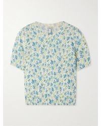 Loewe - Embroidered Floral-Print Cotton-Blend T-Shirt - Lyst