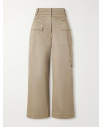 Proenza Schouler - Talla Cotton-Blend Twill Wide-Leg Pants - Lyst