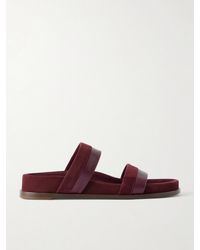 Gabriela Hearst - Low Striker Paneled Suede And Leather Sandals - Lyst