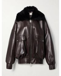 KHAITE - Daemon Oversized Shearling-Trimmed Leather Jacket - Lyst