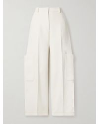 KHAITE - Caiton Hose Mit Weitem Bein Aus Grain De Poudre - Lyst