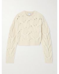 Bottega Veneta - Cropped Cable-Knit Wool Sweater - Lyst