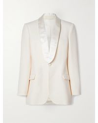 Wardrobe NYC - Silk-Satin Trimmed Grain De Poudre Wool Blazer - Lyst