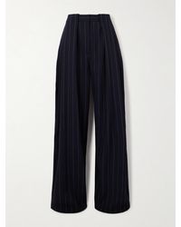 Stella McCartney - Mehrlagige Hose Mit Weitem Bein Aus Einer Wollmischung Mit Nadelstreifen - Lyst