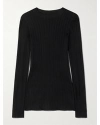 KHAITE - Elm Ribbed Silk And Wool-Blend Top - Lyst