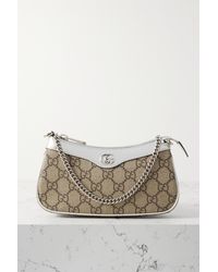 Gucci - Ophidia Mini Leather-trimmed Printed Coated-canvas Shoulder Bag - Lyst