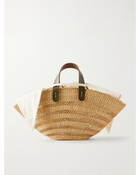 Muuñ - Chantelle Leather-Trimmed Raffia Tote - Lyst