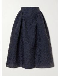 Cecilie Bahnsen - Fabiola Embroidered Cotton-Blend Cloqué Midi Skirt - Lyst
