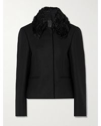 TOTEME - Shearling-Trimmed Recycled Wool-Blend Jacket - Lyst