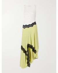 Christopher Esber - Cutaway Asymmetric Lace-Trimmed Ruched Stretch-Jersey And Crepe Dress - Lyst