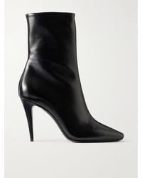 Saint Laurent - Capucine 95 Leather Ankle Boots - Lyst