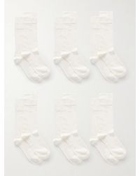 CDLP - Set Of Six Ribbed Cotton-Blend Socks - Lyst