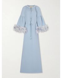Valentino Garavani - Feather-Trimmed Silk-Crepe Gown - Lyst