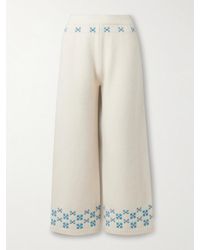 Calle Del Mar - Winter Fair Isle Cashmere Wide-Leg Pants - Lyst